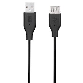 USB დამაგრძელებელი 2E 2E-W-3168, USB 2.0 Male to USB 2.0 Female, 1.8m, Black